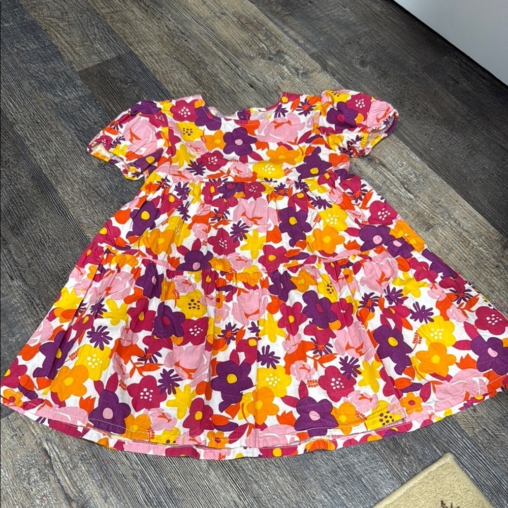 Floral Kids Dress - Pink, Yellow, Purple